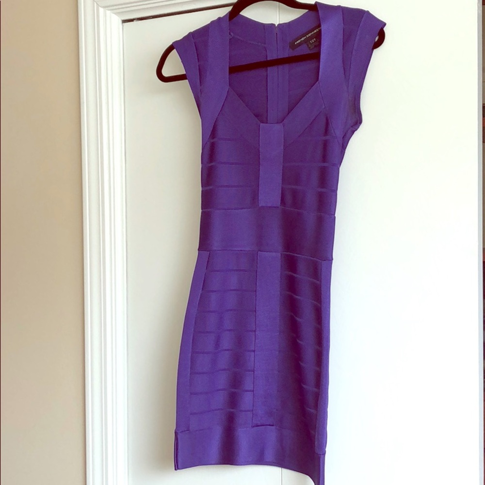 French Connection purple bandage dress